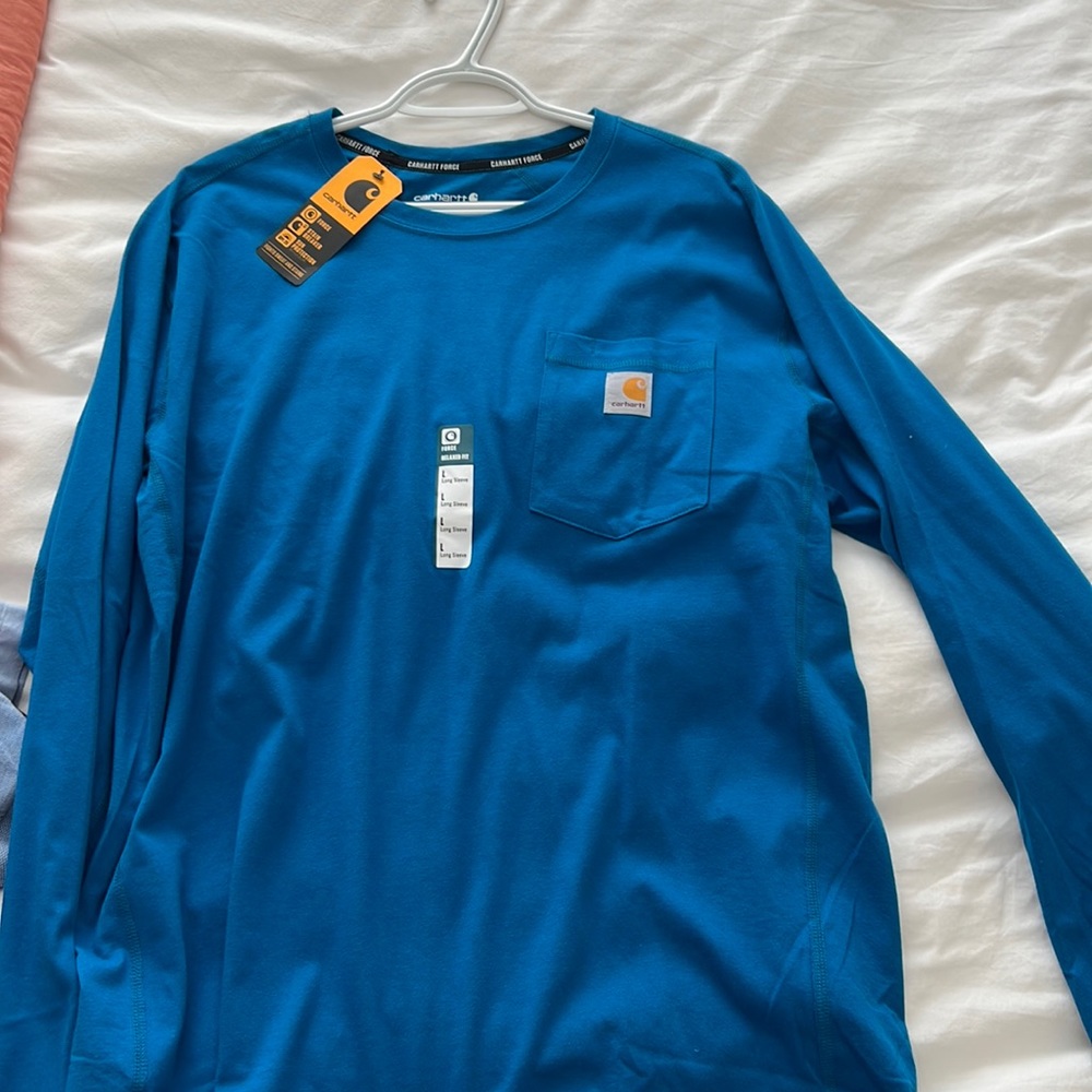 Large Blue Carhartt long sleeved tshirt